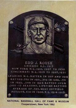 1981-89 Official Hall of Fame Metallic Plaques #NNO Edd Roush Front