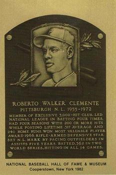 1981-89 Official Hall of Fame Metallic Plaques #NNO Roberto Clemente Front