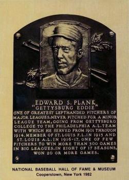 1981-89 Official Hall of Fame Metallic Plaques #NNO Eddie Plank Front