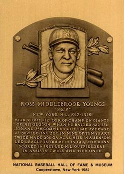 1981-89 Official Hall of Fame Metallic Plaques #NNO Ross Youngs Front