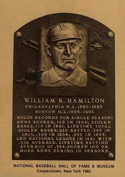 1981-89 Official Hall of Fame Metallic Plaques #NNO Billy Hamilton Front