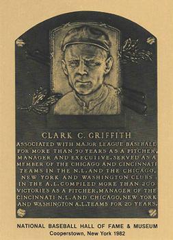 1981-89 Official Hall of Fame Metallic Plaques #NNO Clark Griffith Front