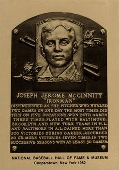 1981-89 Official Hall of Fame Metallic Plaques #NNO Joe McGinnity Front
