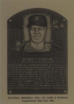 1981-89 Official Hall of Fame Metallic Plaques #NNO Bob Gibson Front