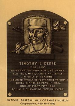 1981-89 Official Hall of Fame Metallic Plaques #NNO Tim Keefe Front