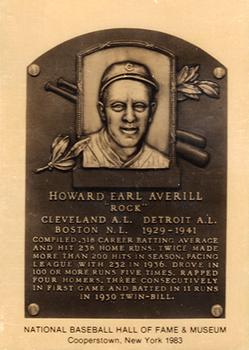 1981-89 Official Hall of Fame Metallic Plaques #NNO Earl Averill Front