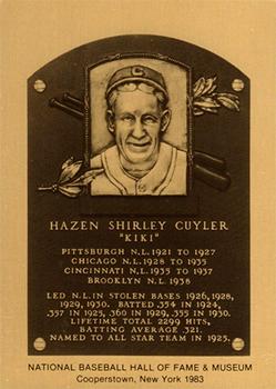 1981-89 Official Hall of Fame Metallic Plaques #NNO Kiki Cuyler Front
