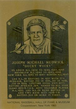 1981-89 Official Hall of Fame Metallic Plaques #NNO Joe Medwick Front