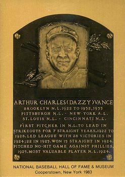 1981-89 Official Hall of Fame Metallic Plaques #NNO Dazzy Vance Front