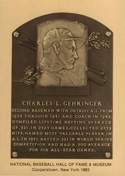 1981-89 Official Hall of Fame Metallic Plaques #NNO Charlie Gehringer Front