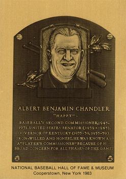 1981-89 Official Hall of Fame Metallic Plaques #NNO Happy Chandler Front