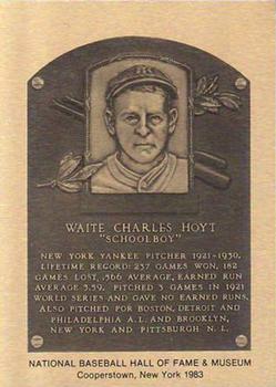 1981-89 Official Hall of Fame Metallic Plaques #NNO Waite Hoyt Front