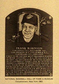 1981-89 Official Hall of Fame Metallic Plaques #NNO Frank Robinson Front