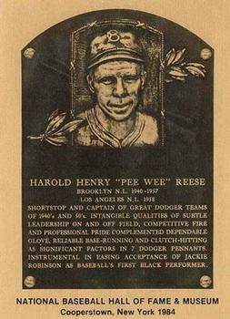 1981-89 Official Hall of Fame Metallic Plaques #NNO Pee Wee Reese Front