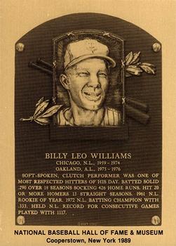 1981-89 Official Hall of Fame Metallic Plaques #NNO Billy Williams Front