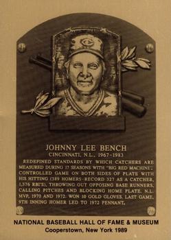 1981-89 Official Hall of Fame Metallic Plaques #NNO Johnny Bench Front