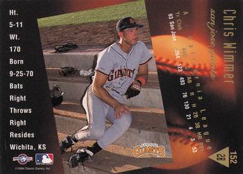 1994 Classic Best Gold #152 Chris Wimmer Back