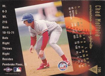 1994 Classic Best Gold #196 Chad Mottola Back
