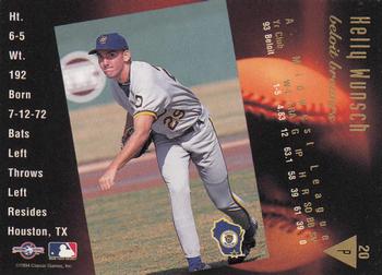 1994 Classic Best Gold #20 Kelly Wunsch Back