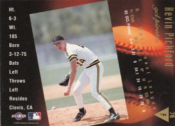 1994 Classic Best Gold #76 Kevin Pickford Back