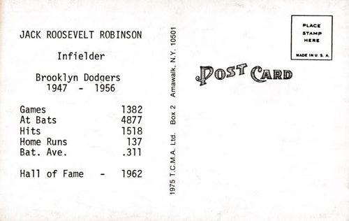 1973-80 TCMA All-Time Greats Postcards #NNO Jackie Robinson Back