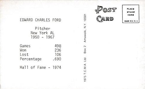 1973-80 TCMA All-Time Greats Postcards #NNO Whitey Ford Back