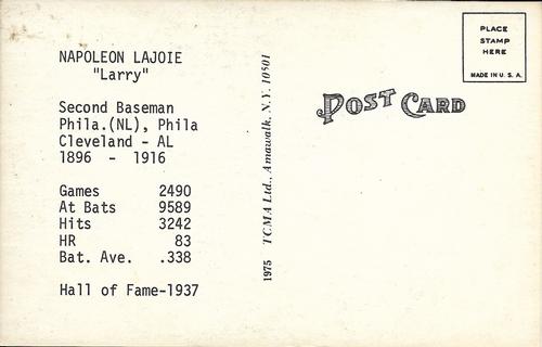 1973-80 TCMA All-Time Greats Postcards #NNO Nap Lajoie Back