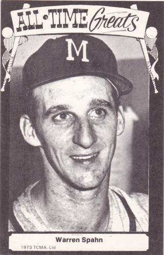 1973-80 TCMA All-Time Greats Postcards #NNO Warren Spahn Front