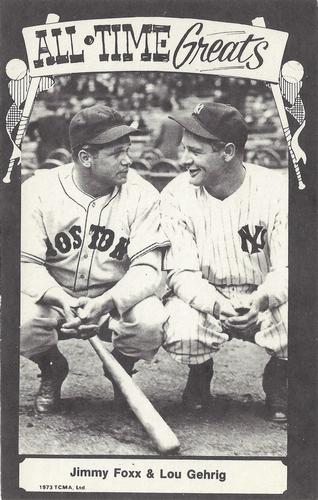 1973-80 TCMA All-Time Greats Postcards #NNO Jimmie Foxx / Lou Gehrig Front