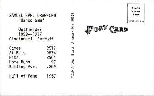 1973-80 TCMA All-Time Greats Postcards #NNO Sam Crawford Back