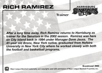 2002 Grandstand Harrisburg Senators #28 Rich Ramirez Back