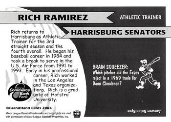 2004 Grandstand Harrisburg Senators #NNO Rich Ramirez Back