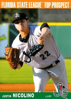 2013 Grandstand Florida State League Top Prospects #NNO Justin Nicolino Front