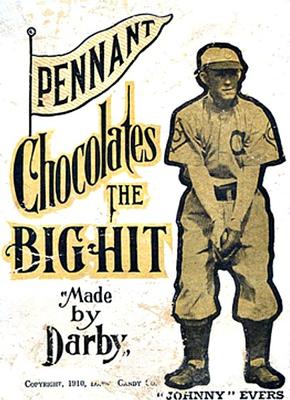 1910 Darby's Chocolates E271 #NNO Johnny Evers Front