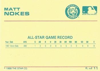1989 Star Matt Nokes  #5 Matt Nokes Back