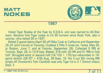 1989 Star Matt Nokes  #7 Matt Nokes Back