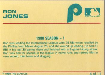 1989 Star Ron Jones #4 Ron Jones Back