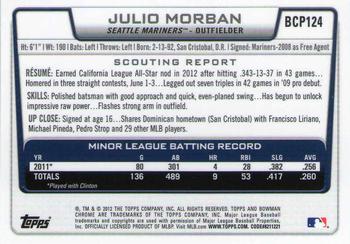 2012 Bowman Chrome - Prospects #BCP124 Julio Morban Back