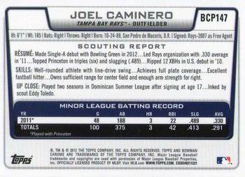 2012 Bowman Chrome - Prospects #BCP147 Joel Caminero Back