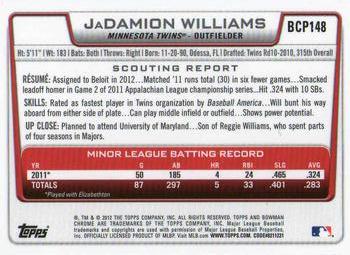 2012 Bowman Chrome - Prospects #BCP148 JaDamion Williams Back