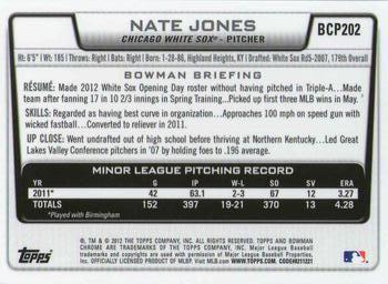 2012 Bowman Chrome - Prospects #BCP202 Nate Jones Back
