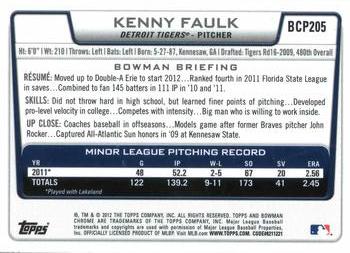 2012 Bowman Chrome - Prospects #BCP205 Kenny Faulk Back