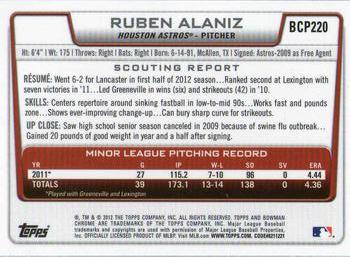 2012 Bowman Chrome - Prospects #BCP220 Ruben Alaniz Back
