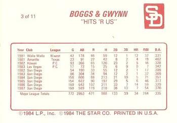 1988 Star Boggs & Gwynn #3 Tony Gwynn Back