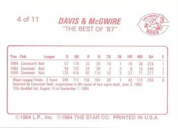 1988 Star Davis & McGwire #4 Eric Davis Back
