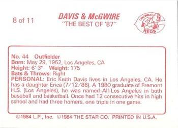 1988 Star Davis & McGwire #8 Eric Davis Back