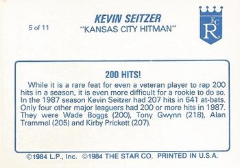 1988 Star Kevin Seitzer #5 Kevin Seitzer Back