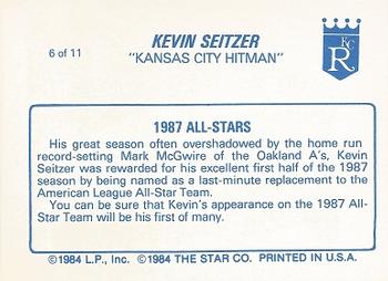 1988 Star Kevin Seitzer #6 Kevin Seitzer Back