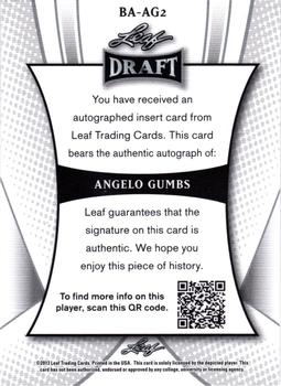 2013 Leaf Metal Draft #BA-AG2 Angelo Gumbs Back