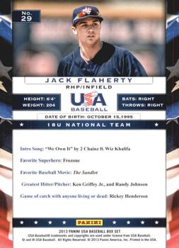 2013 Panini USA Baseball #29 Jack Flaherty Back